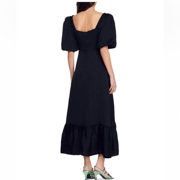 SANDRO PARIS NWT FALBELA  EMBELLISHED DETAIL BUST MIDI DRESS SIZE EU 38 - Picture 3 of 6